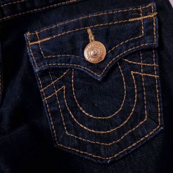 True Religion Joey 26 Big T Wide Leg Blue Jeans NWT NEW $205 MSRP - Picture 12 of 16